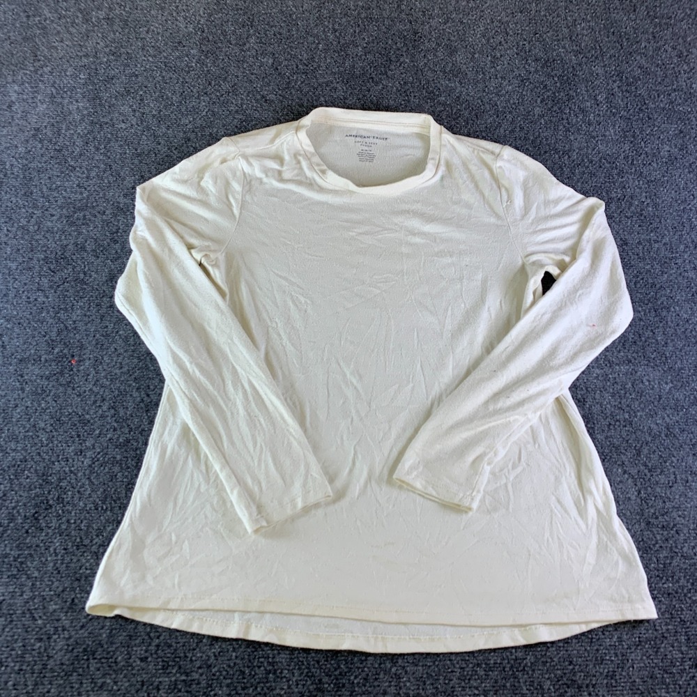 American Eagle Soft & Sexy Plush Shirt Womens Medium Cream Long Sleeve Pullover